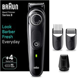 Braun BT3440 Beard Trimmer 3 With Precision Wheel, 4 Styling tools, 80 mins Runtime, Precise Styling at home, 40 length Settings - Black