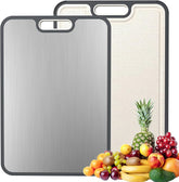 Titanium Cutting Boards for Kitchen, Cutting Board Double Sided Food Grade, Pure Titanium and Wheat Straw PP, Dishwasher Safe Easy to Clean Large Size 39×27cm