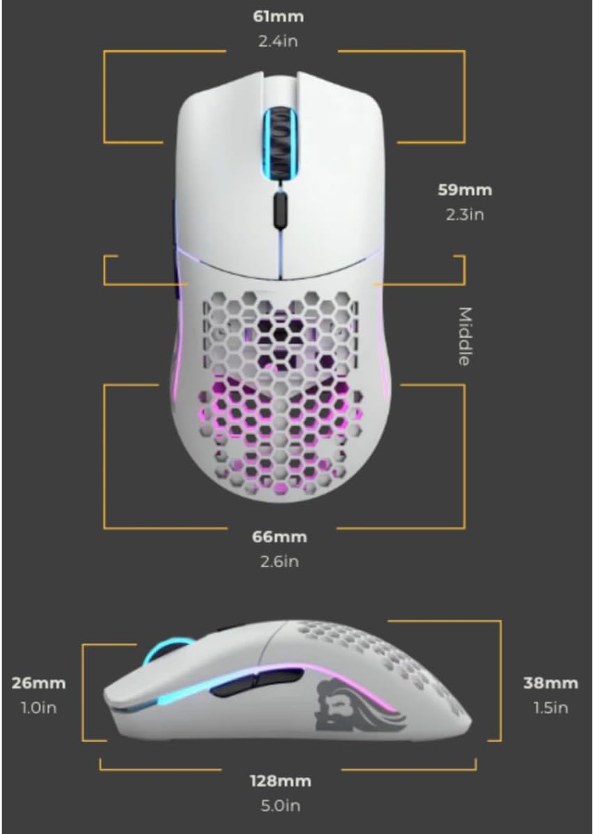 Glorious Model O Wireless Gaming Mouse - 69g Ultralight RGB, 71H Battery