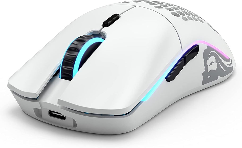 Glorious Gaming Model O Wireless Gaming Mouse - Superlight, 69g Honeycomb Design, RGB, Ambidextrous, Lag Free 2.4GHz Wireless, Up To 71 Hours Battery - Matte White