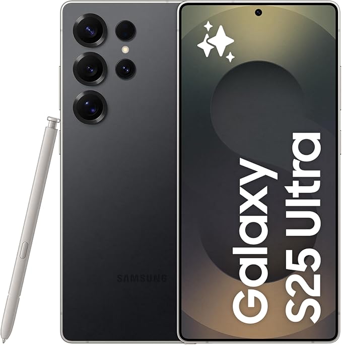 Samsung Galaxy S25 Ultra AI Phone, 256GB Storage, 12GB RAM, Titanium Black, Android Smartphone, 200MP Camera, S Pen, Long Battery Life (UAE Type Approved)