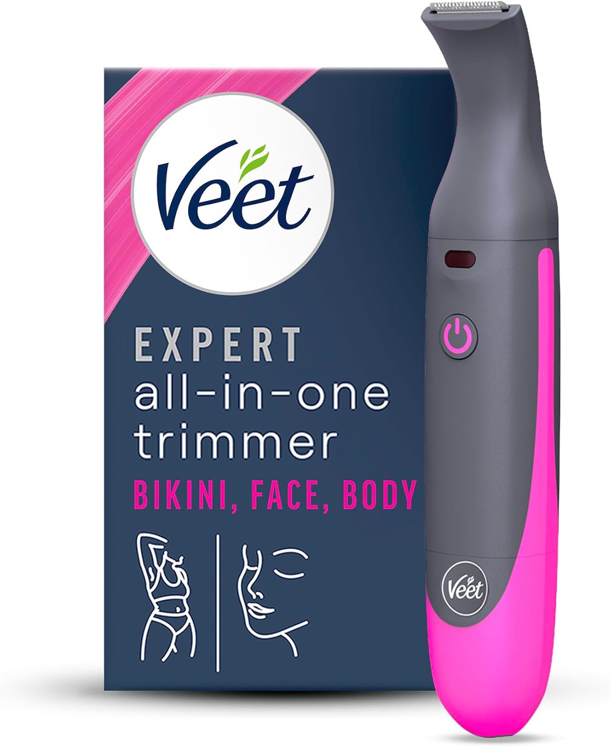 Veet Expert Electric All-in-one Trimmer, Women Hair Removal Device Bikini, Face & Eyebrows Multi-Use, USB Charging & Accessories Rechargeable, 100percent Waterproof, Designed for Wet & Dry Use