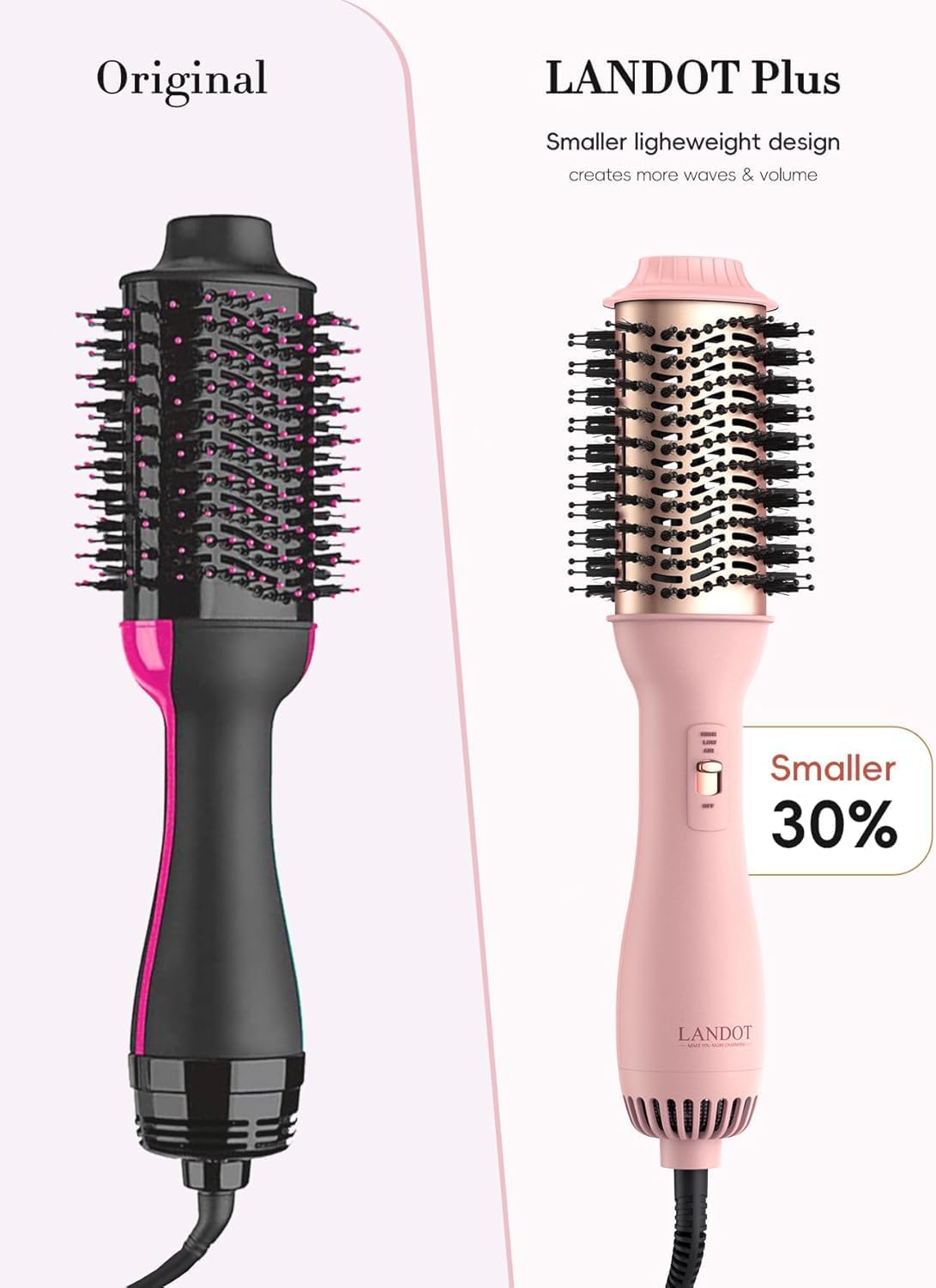 Hair Blow Dryer Brush: One-Step Hot Air Brush with 60mm Oval Barrel - 4 in 1 Hair Dryer & Styler, Free Smooth & Voluminous Hair, Salon Blowout at Home for All Hair Types