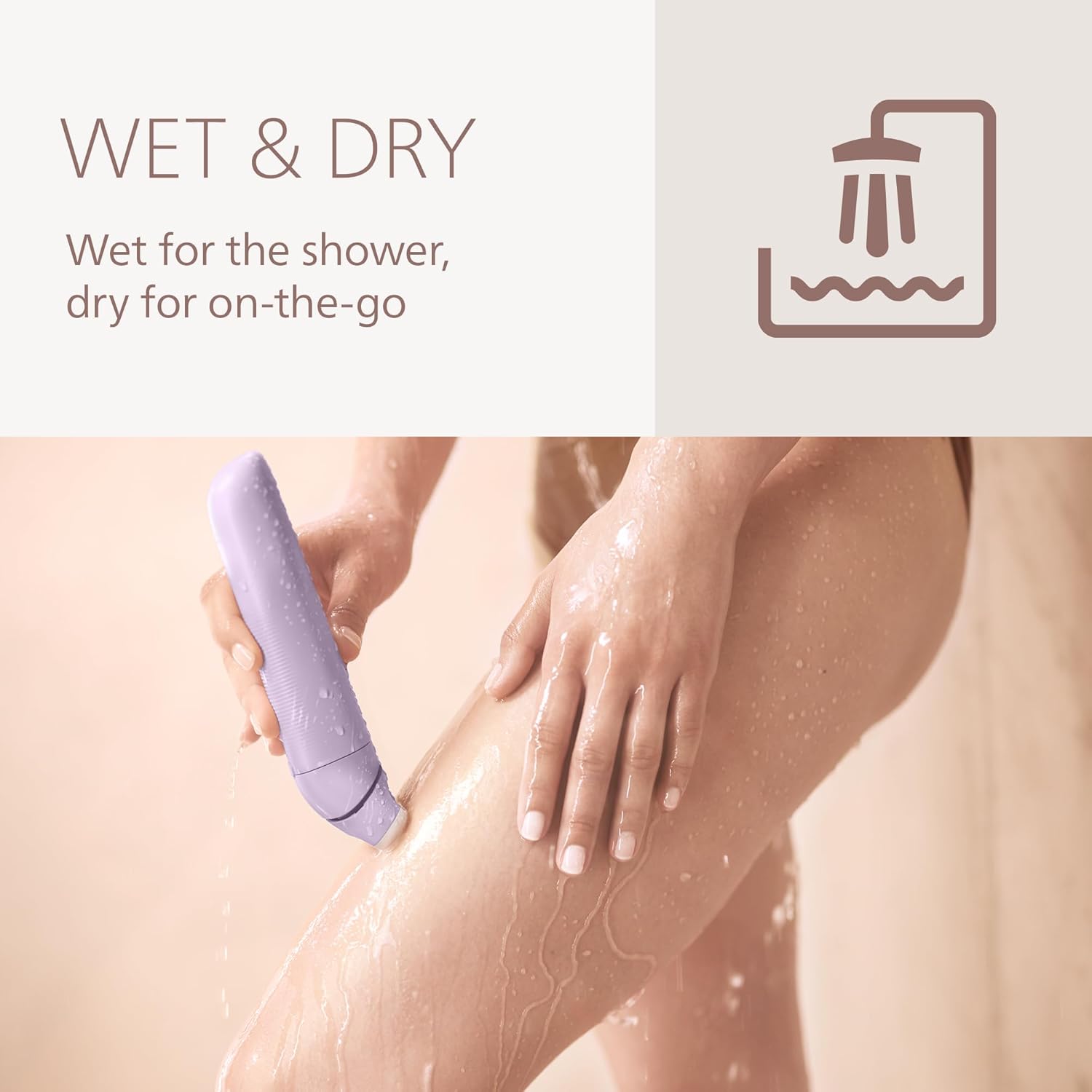 Philips Lady Shaver Series 8000 - Cordless Wet and Dry Shaver 3-Blade System, Flexible Shaver Head, LED Light for Body, Legs and Bikini, 100 Minutes Runtime, Model BRL149/00