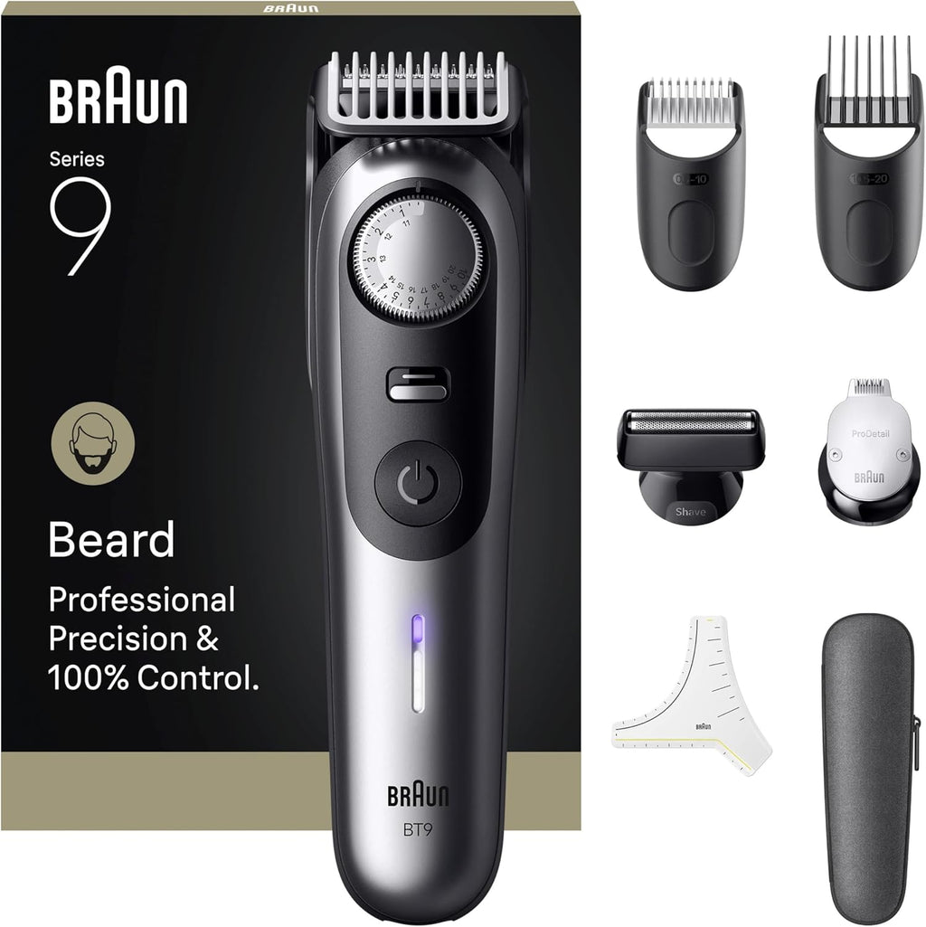 Braun Beard Trimmer Series 9, +7 Barbering Tools, 50 Lengths, ProBlade, BT9520