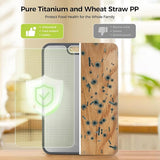 Titanium Cutting Boards for Kitchen, Cutting Board Double Sided Food Grade, Pure Titanium and Wheat Straw PP, Dishwasher Safe Easy to Clean Large Size 39×27cm
