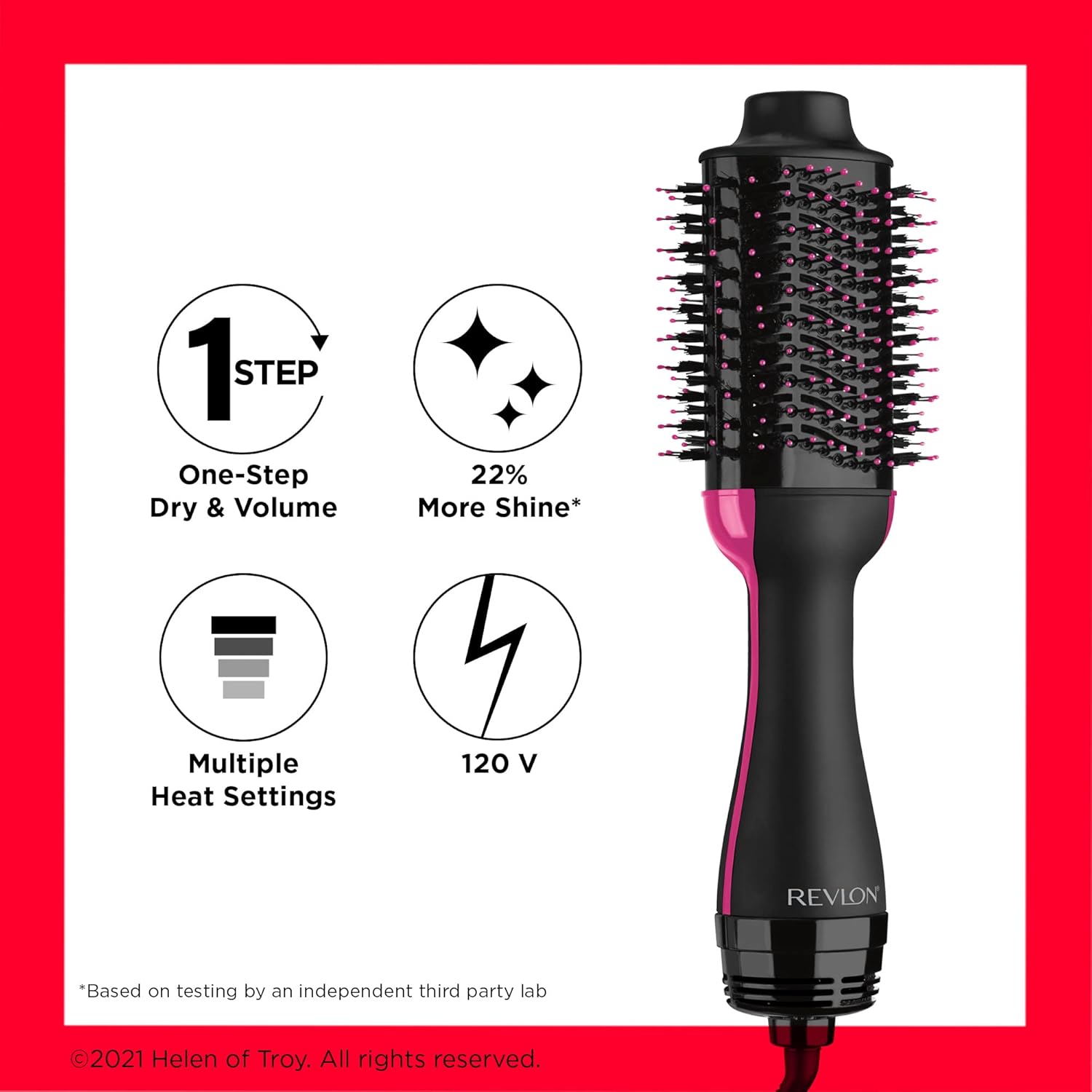 Revlon RVDR5222 One Step Hair Dryer & Volumizer, 2 heat setting plus cool setting (220-240V)