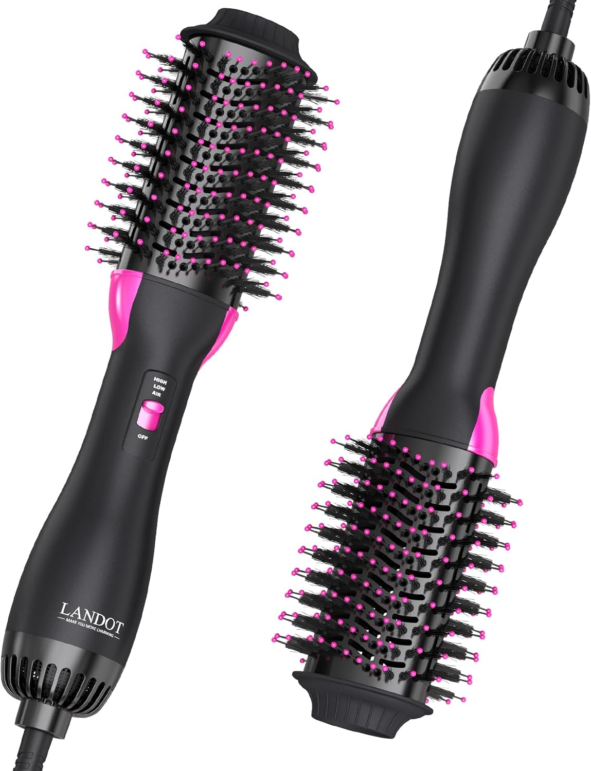 Hair Dryer Brush Blow Dryer Brush 2 in 1, Ionic Titanium Hair Dryer & Styler for Frizz-Free Smooth & Voluminous Hair, Salon Blowout at Home for All Hair Types