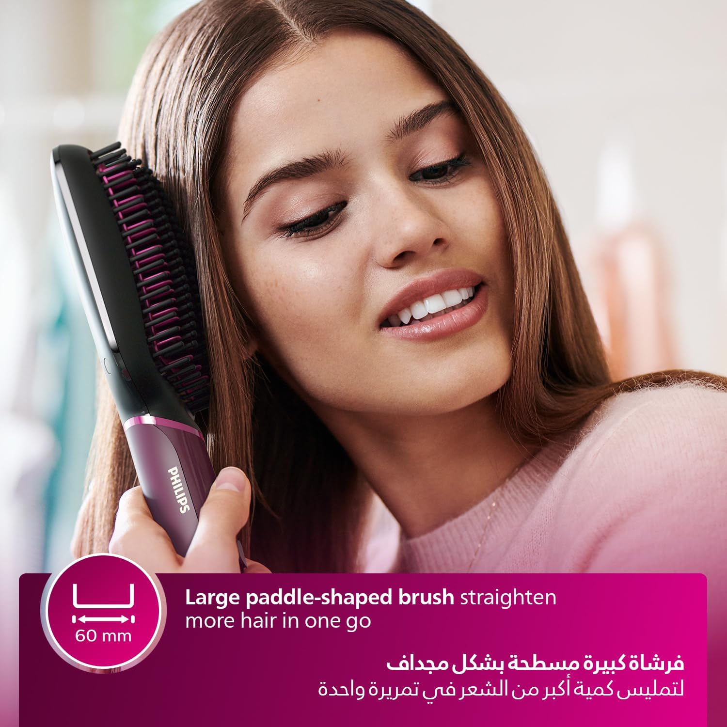 PHILIPS Heated straightening brush BHH730/03 Multicolored