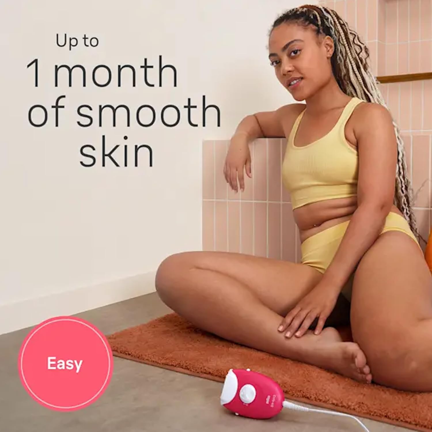 Braun Silk-épil 3 SE 3-202 Epilator, Removes Even Short Hairs From The Root, 20 MicroGrip Tweezers, Non-Stop Corded Epilator, Smart Light, Bikini Styler Included, Hair Removal Device - Pink