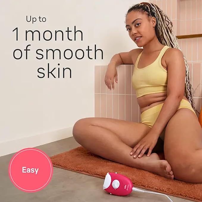 Braun Silk-épil 3 SE 3-202 Epilator, Removes Even Short Hairs From The Root, 20 MicroGrip Tweezers, Non-Stop Corded Epilator, Smart Light, Bikini Styler Included, Hair Removal Device - Pink