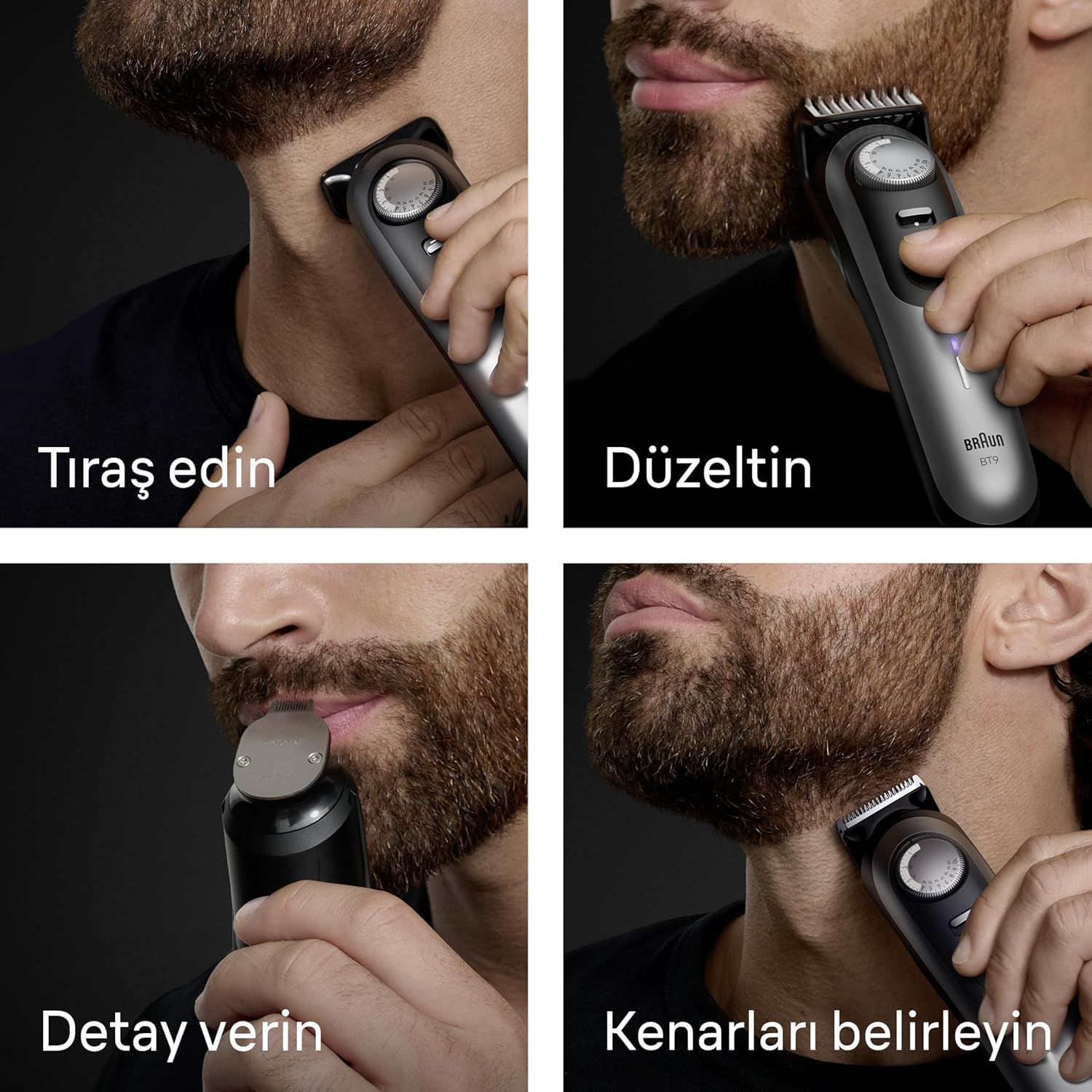 Braun Beard Trimmer Series 9, +7 Barbering Tools, 50 Lengths, ProBlade, BT9520