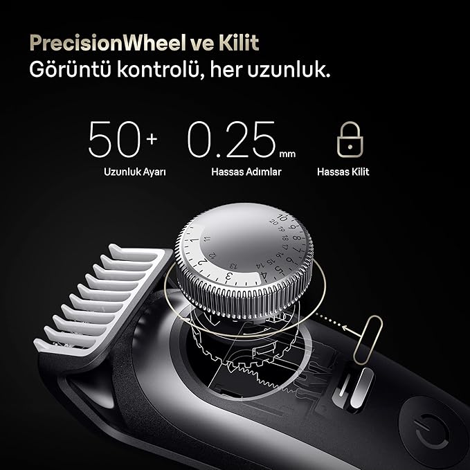 Braun Beard Trimmer Series 9, +7 Barbering Tools, 50 Lengths, ProBlade, BT9520