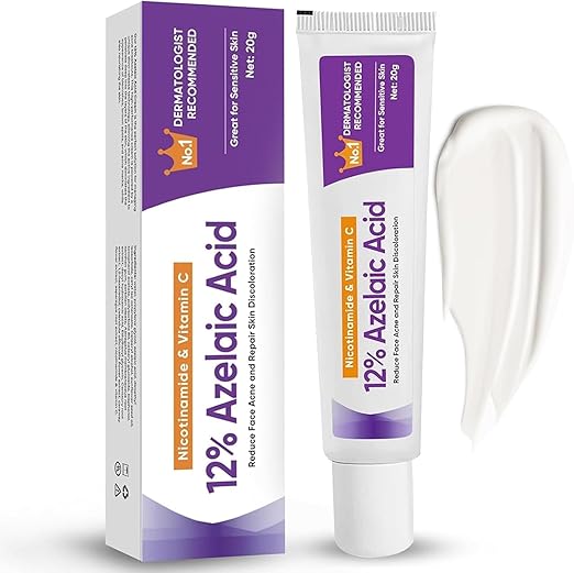 Azelaic Acid Serum 12% - Buy One Get One Free - Hyaluronic Acid & Niacinamide Facial Treatment for Redness, Dark Spots & Pore Cleansing