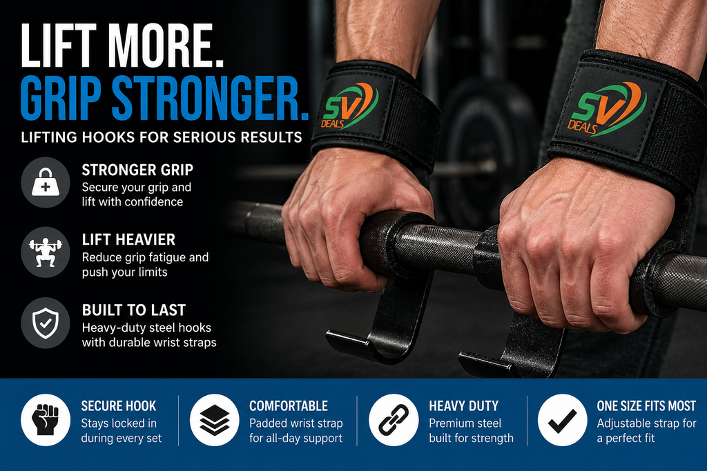 Heavy Duty Lifting Hooks for Weightlifting & Gym Training