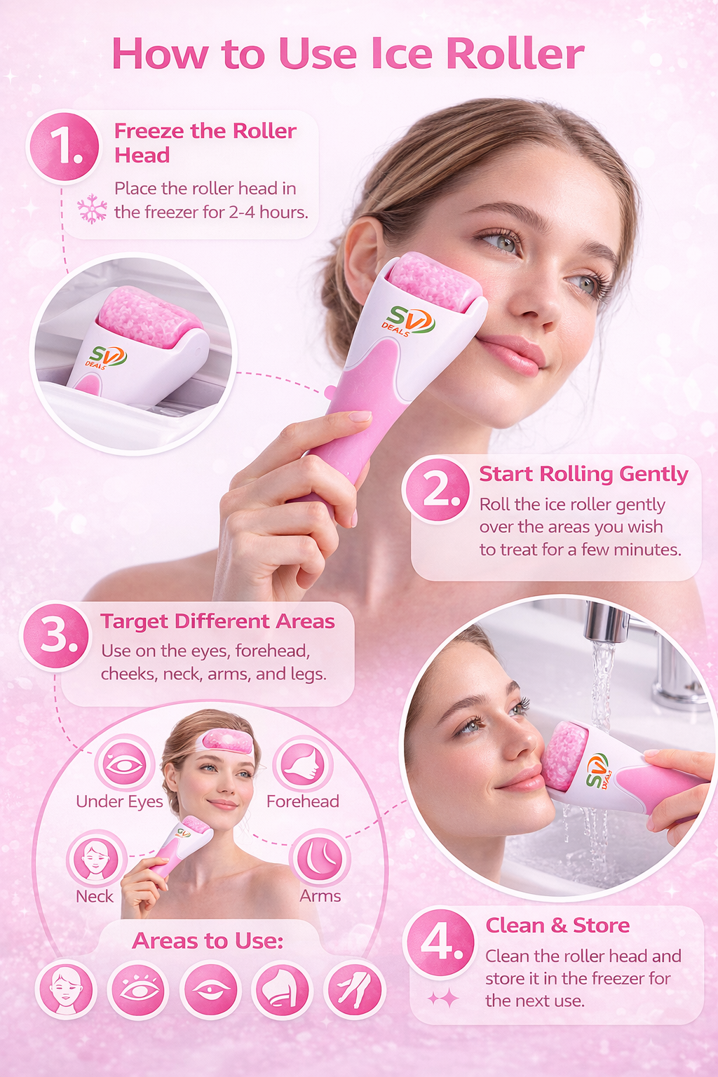 Cool Ice Face Massager - Anti-Wrinkle Skin Lifting & Pain Relief Roller