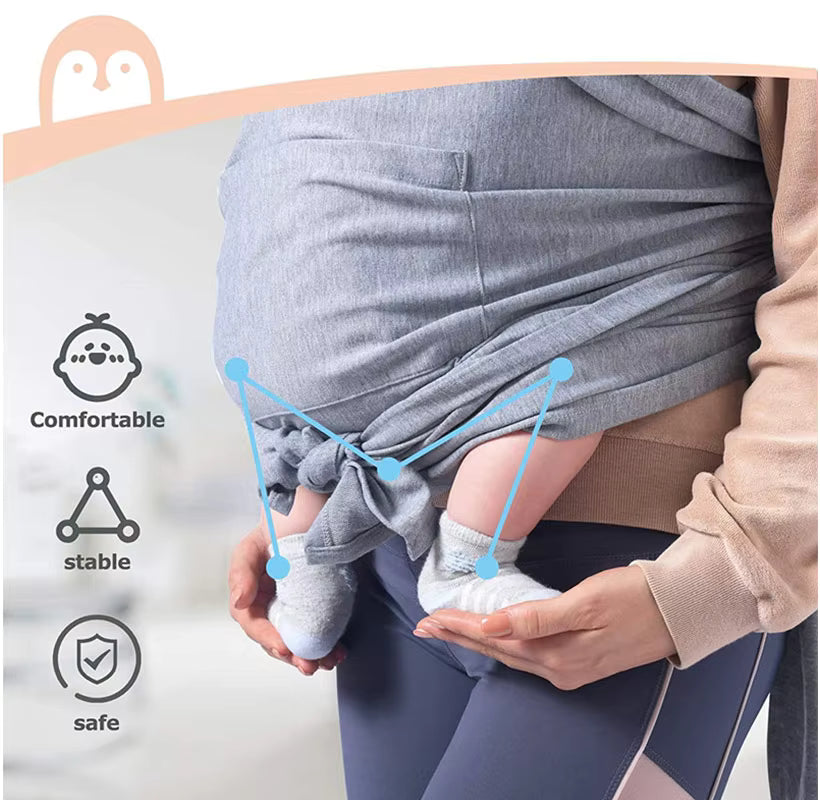 Hipseat Baby Carrier - Foldable Cotton Sling for Summer Comfort