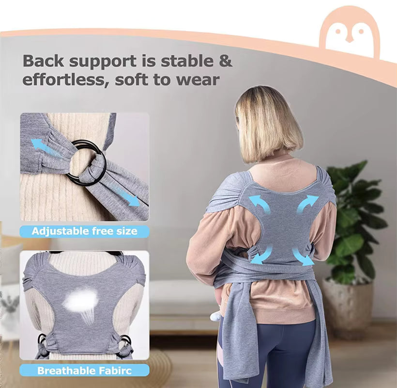 Hipseat Baby Carrier - Foldable Cotton Sling for Summer Comfort