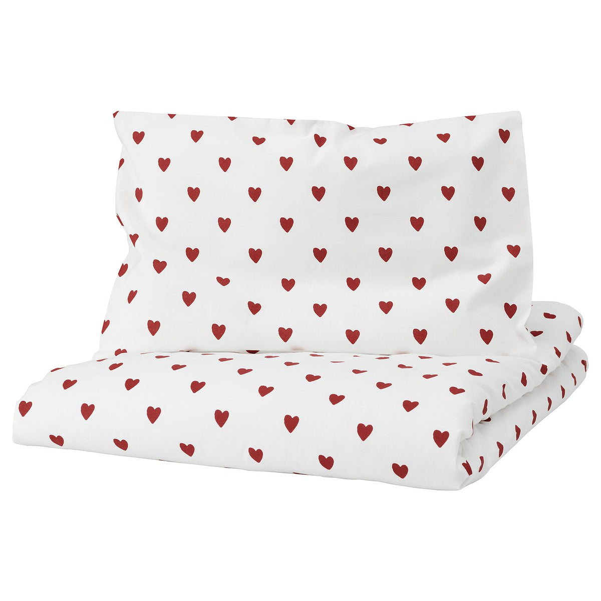 Duvet Cover & Pillowcase for Cot, Heart Pattern
