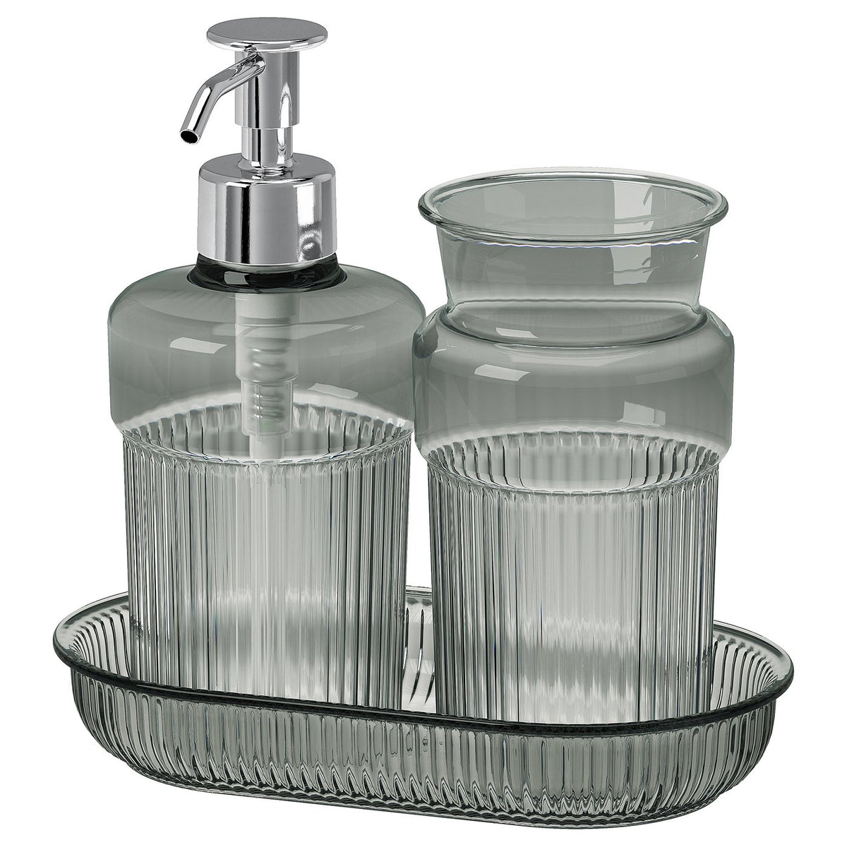 3-Piece Bathroom Accessory Set, Grey