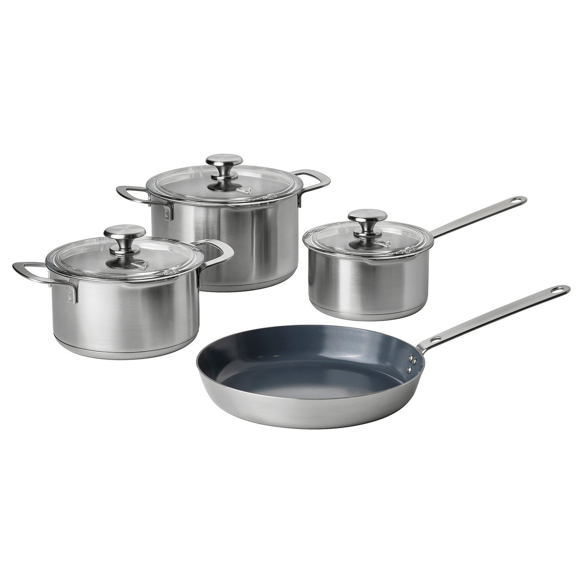 IKEA HEMKOMST 7-Piece Cookware Set, Stainless Steel