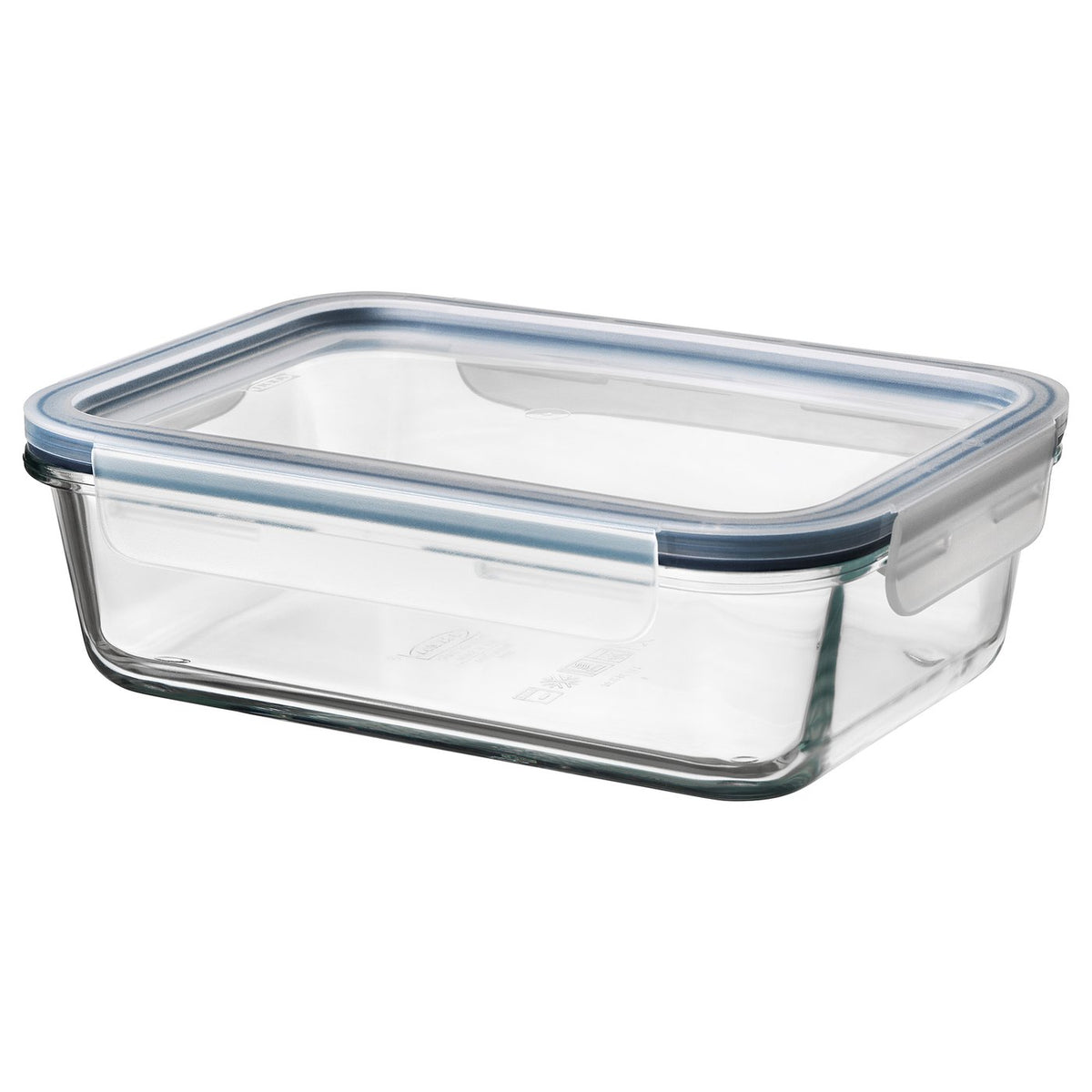 Food Container with Lid, Rectangular, Glass