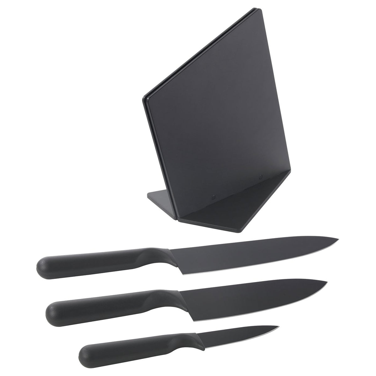 Knife Block with 3 Knives, Black