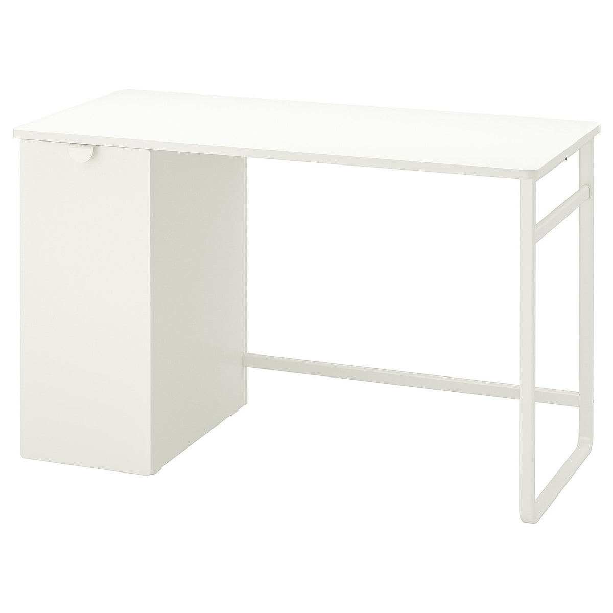 Desk with Pull-Out Storage Unit, White