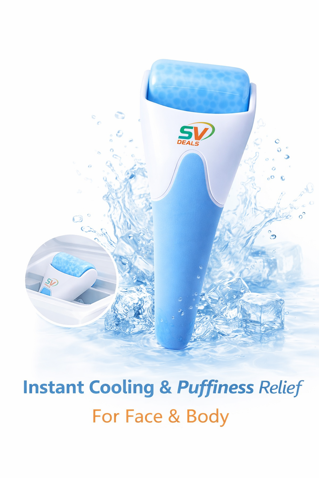 Ice Roller for Face & Eye, Puffiness, Migraine, Pain Relief and Minor Injury, Skin Care Products